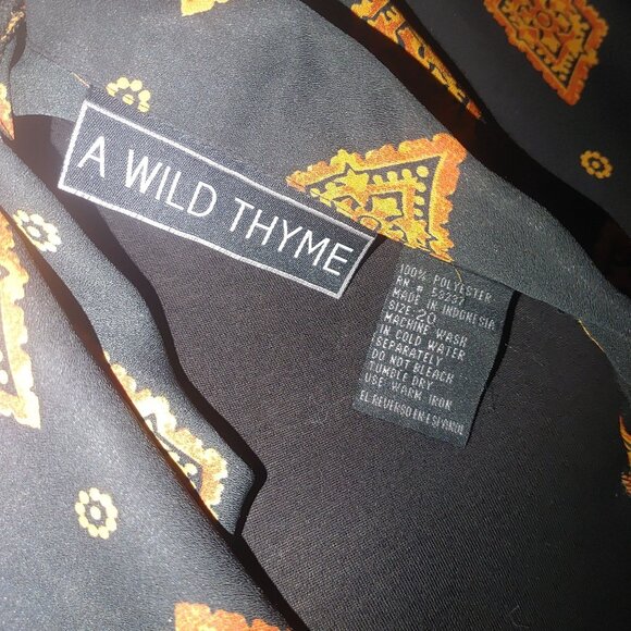 Vintage Long Duster Sheer 2X A Wild Thyme Button Down Jacket Geometric Patterns - Picture 4 of 10